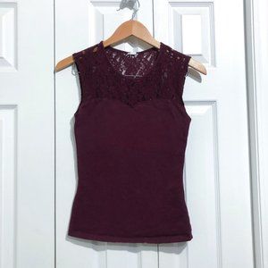 Sweetheart lace tank top (GARAGE, small, 🍷)